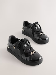 Baker by Ted Baker Back to School Patent Embossed Black Trainers - Image 1 of 6