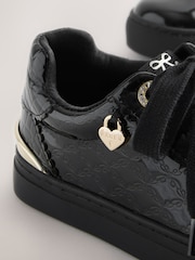 Baker by Ted Baker Back to School Patent Embossed Black Trainers - Image 4 of 6