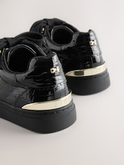 Baker by Ted Baker Back to School Patent Embossed Black Trainers - Image 5 of 6