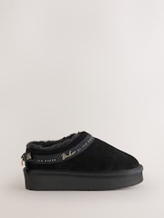 Baker by Ted Baker Black Warm Lined Suede Slippers - Image 1 of 5