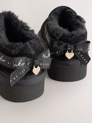 Baker by Ted Baker Black Warm Lined Suede Slippers - Image 3 of 5