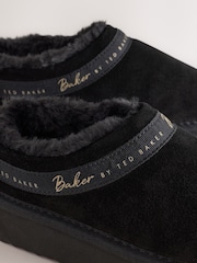 Baker by Ted Baker Black Warm Lined Suede Slippers - Image 4 of 5