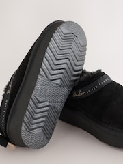 Baker by Ted Baker Black Warm Lined Suede Slippers - Image 5 of 5