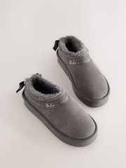 Baker by Ted Baker Grey Warm Lined Suede Slippers - Image 2 of 6