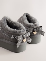 Baker by Ted Baker Grey Warm Lined Suede Slippers - Image 3 of 6