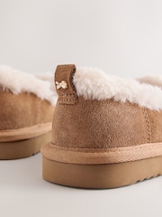 Baker by Ted Baker Faux Fur Lined Slipper Mary Jane Tan Brown Shoes with Bow - Image 3 of 6