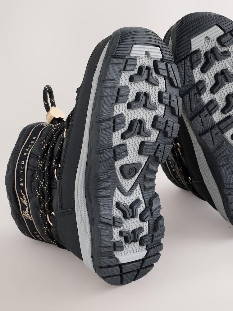 Baker by Ted Baker Black Waterproof Quilted Nylon Snow Boots - Image 5 of 5