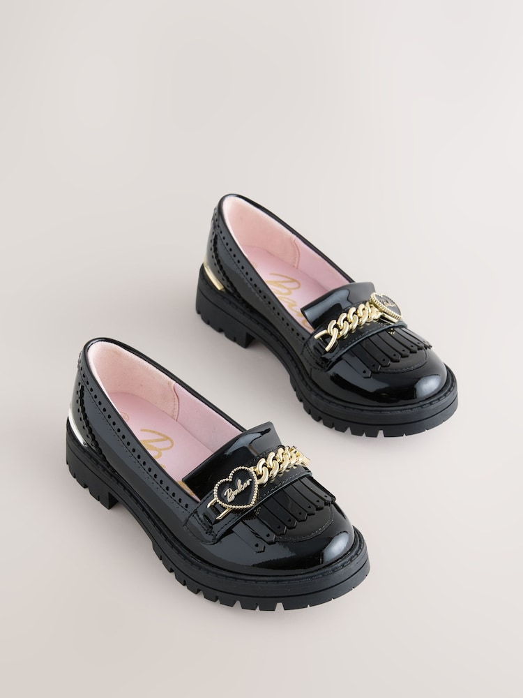 Back to School Black Patent Fringed Charm Loafers - Image 1 of 5 Back to School Black Patent Fringed Charm Loafers - Image 1 of 5