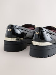 Back to School Black Patent Fringed Charm Loafers - Image 4 of 5