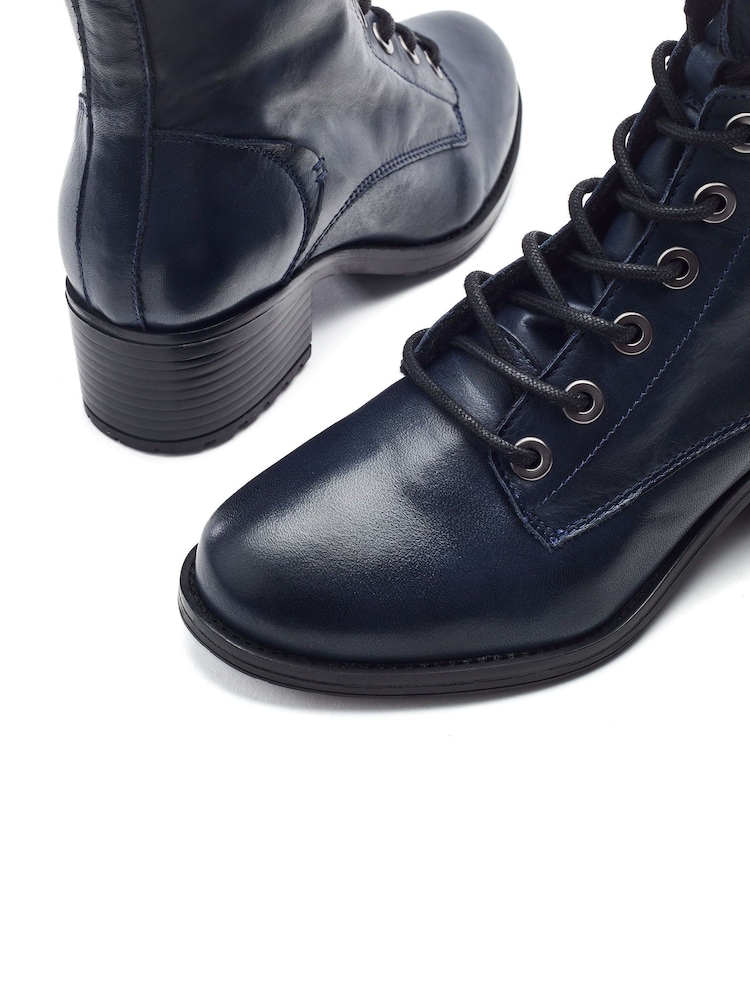 Moda in Pelle Blue Bezzy Lace Up Casual Boots - Image 4 of 4 Moda in Pelle Blue Bezzy Lace Up Casual Boots - Image 4 of 4