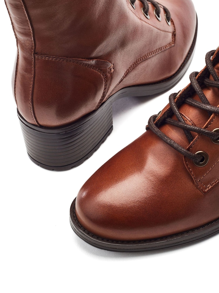 Moda in Pelle Dark Brown Bezzy Lace Up Casual Boots - Image 4 of 4 Moda in Pelle Dark Brown Bezzy Lace Up Casual Boots - Image 4 of 4