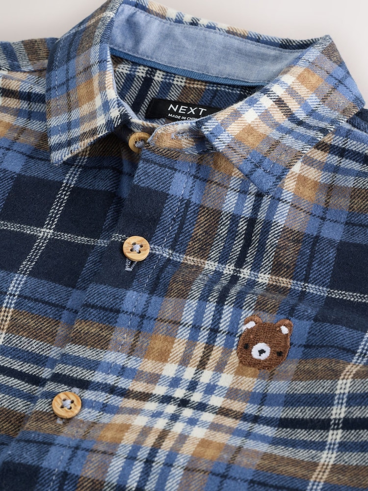 Blue Bear Check Long Sleeve Character Shirt (3mths-7yrs) - Image 9 of 9