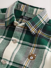 Green/Ecru Bear - 37长袖卡通衬衫（0个月-1岁） - 7的图像6｝