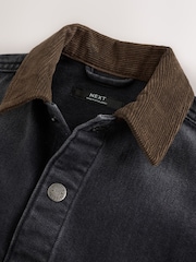 Black Denim Long Sleeve Cord Collar Shirt (3mths-7yrs) - Image 4 of 7