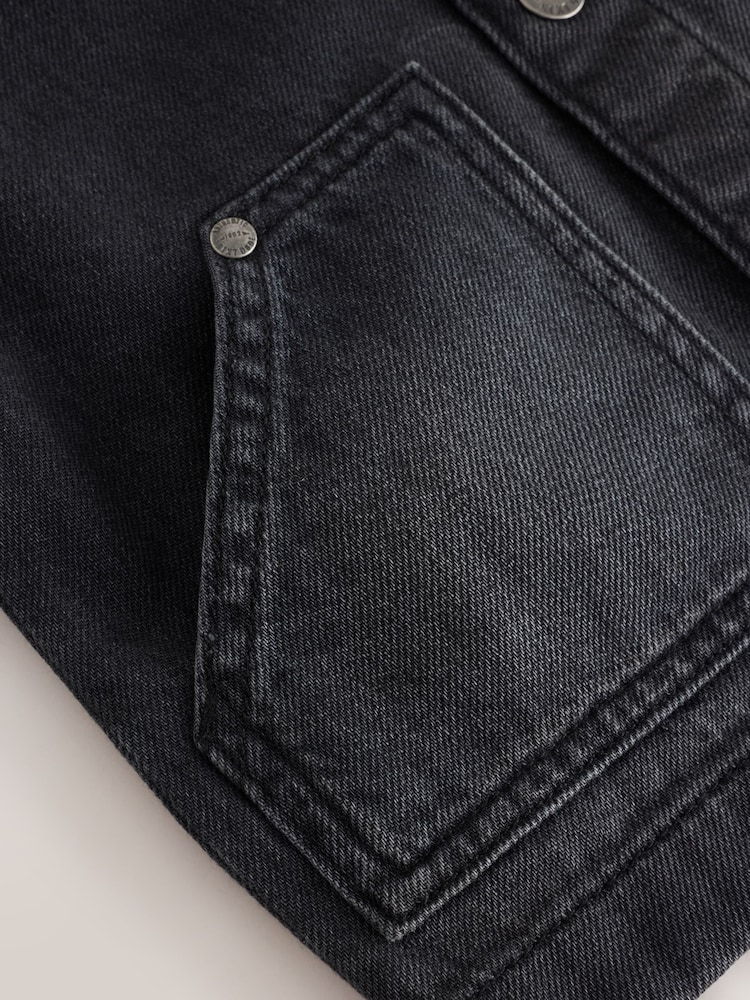 Black Denim Long Sleeve Cord Collar Shirt (3mths-7yrs) - Image 7 of 7 Black Denim Long Sleeve Cord Collar Shirt (3mths-7yrs) - Image 7 of 7