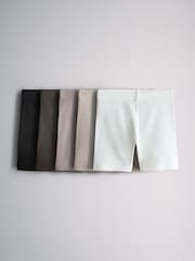 The Set Jersey Rib Cycling Shorts 5 Pack Black/Brown/Cream - Image 1 of 8