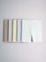 The Set 5 Pack Jersey Rib Cycling Shorts Blue/Yellow - Image 1 of 8