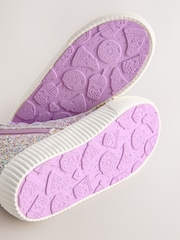 Multi Glitter Wide Fit (G) Lace Up High Top Trainers - Image 4 of 5
