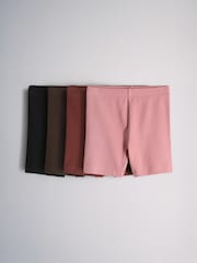 The Set 4 Pack Jersey Rib Cycling Shorts Pink/Black/Red/Brown - Image 1 of 6