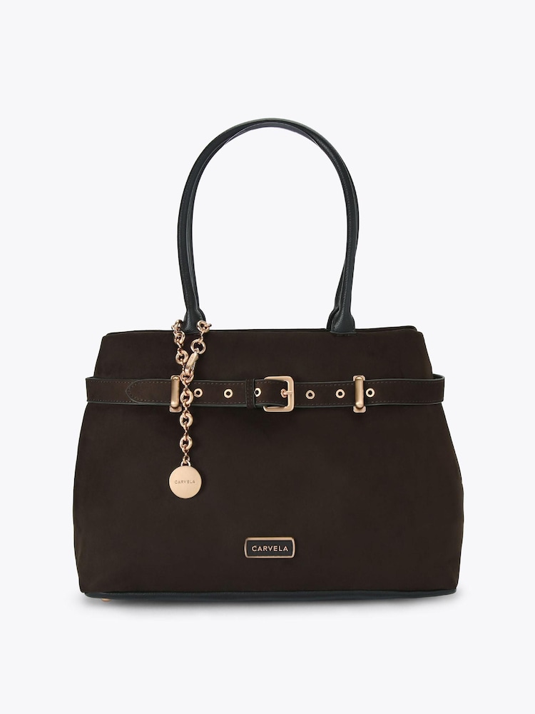 Carvela Brown Gia Belted Tote Bag - Image 1 of 4 Carvela Brown Gia Belted Tote Bag - Image 1 of 4