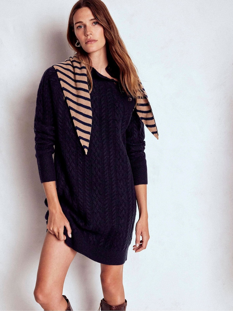 Boden Blue Amara Short Cable Dress - Image 1 of 6 Boden Blue Amara Short Cable Dress - Image 1 of 6