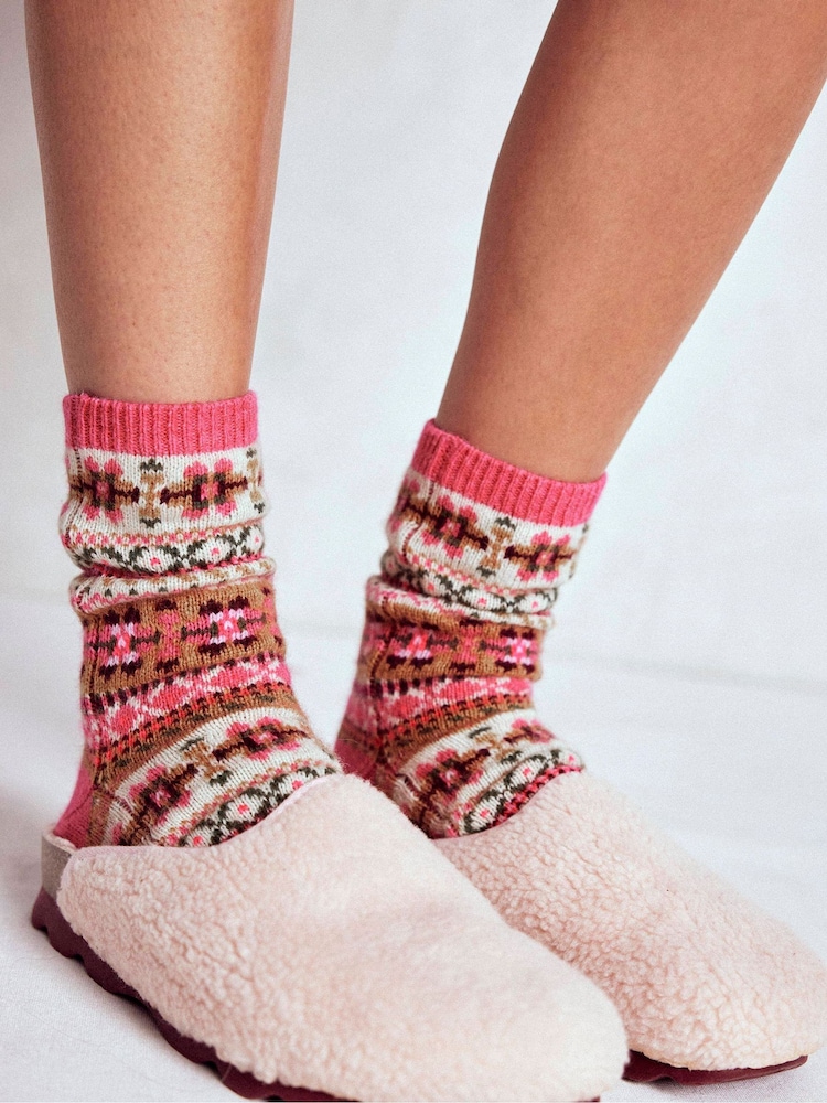Boden Pink Fair Isle Socks - Image 2 of 4