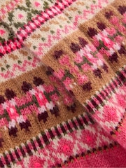 Boden Pink Fair Isle Socks - Image 4 of 4