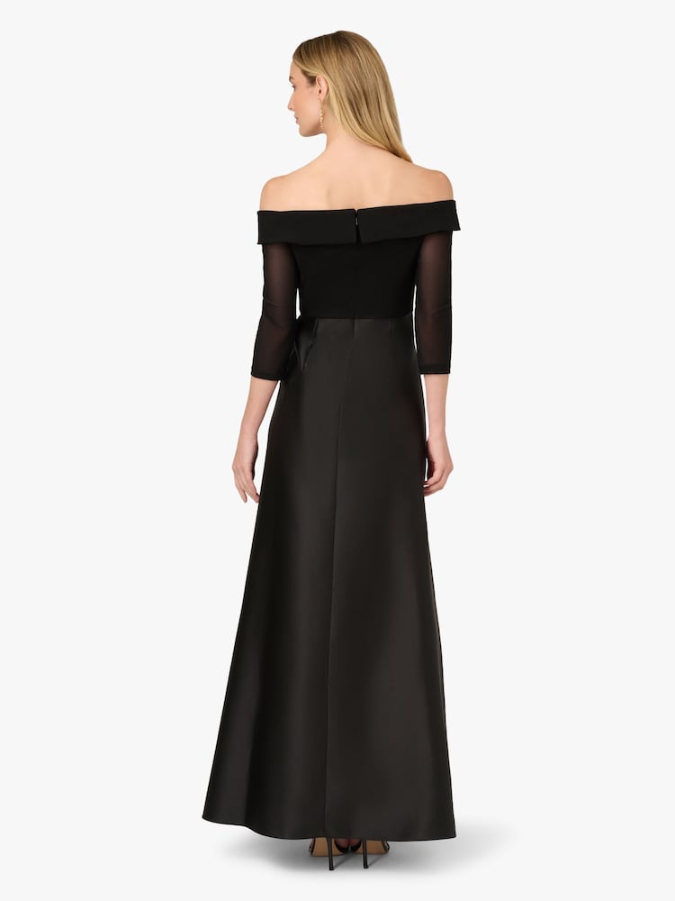 Adrianna Papell Black Studio Combo Off Shoulder Gown - Image 2 of 6