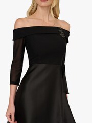 Adrianna Papell Black Studio Combo Off Shoulder Gown - Image 4 of 6