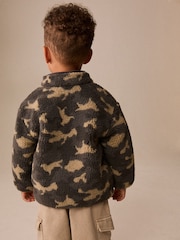 Camouflage Funnel Neck Zip Through Borg Fleece (3mths-7yrs) - Image 3 of 9