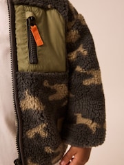 Camouflage Funnel Neck Zip Through Borg Fleece (3mths-7yrs) - Image 4 of 9