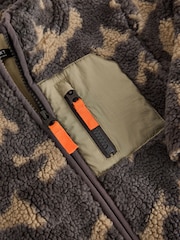 Camouflage Funnel Neck Zip Through Borg Fleece (3mths-7yrs) - Image 9 of 9
