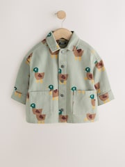 Sage Green All Over Print Duck Twill Printed Overshirt (3mths-7yrs) - Image 6 of 9