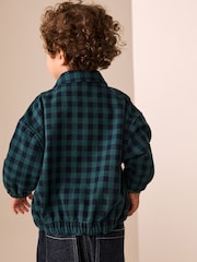 Navy/Turquoise Cotton Twill Gingham Check Overshirt (3mths-7yrs) - Image 4 of 4