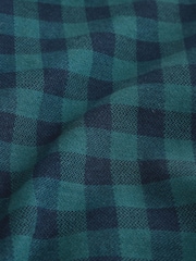 Navy/Turquoise Cotton Twill Gingham Check Overshirt (3mths-7yrs) - Image 7 of 9