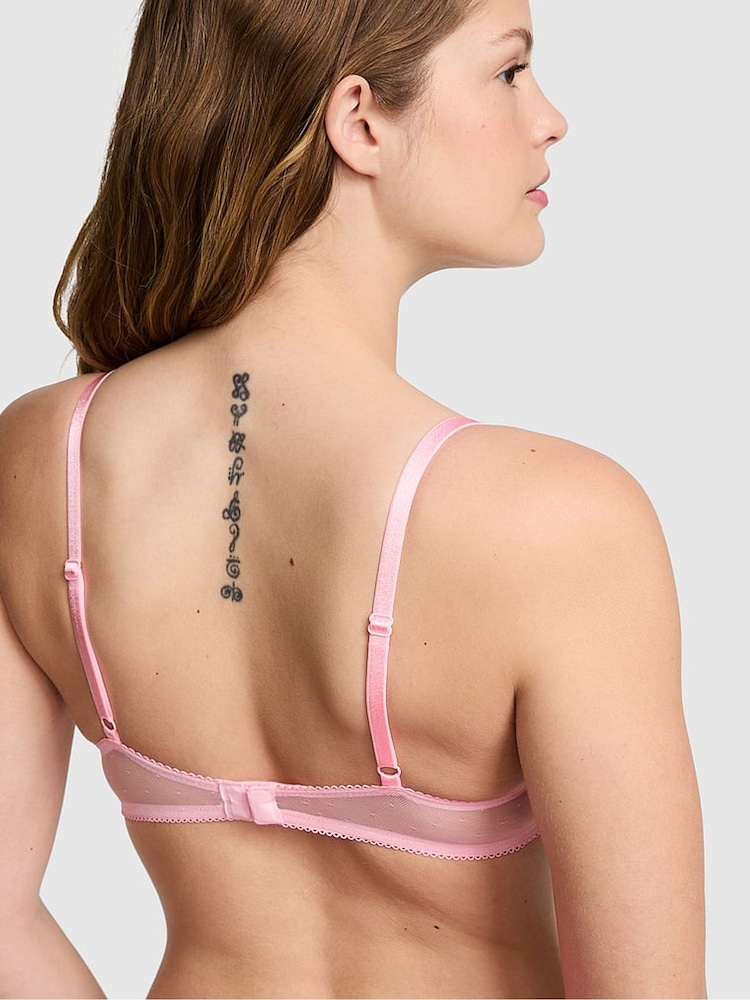 Victoria's Secret Pink Pink Push Up Flamingo Embroidery Bra - Image 3 of 3