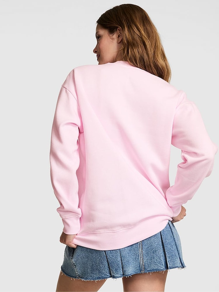 Victoria's Secret PINK Pink Tulip Fleece Sweatshirt - Image 2 of 2 Victoria's Secret PINK Pink Tulip Fleece Sweatshirt - Image 2 of 2