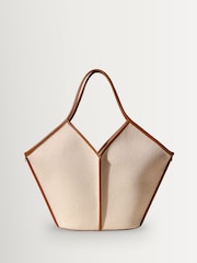 Hereu Studio Natural Calella Boucle Natural Leather Trim Tote Bag - Image 1 of 5