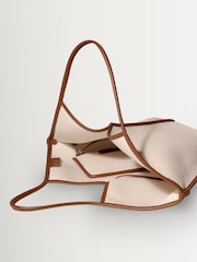 Hereu Studio Natural Calella Boucle Natural Leather Trim Tote Bag - Image 4 of 5