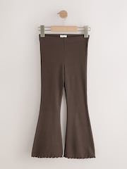 Neutral 4 Pack Rib Flare Leggings (3-16yrs) - Image 2 of 8