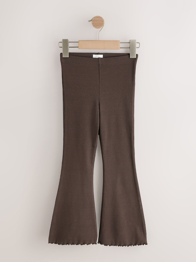 Neutral 4 Pack Rib Flare Leggings (3-16yrs) - Image 2 of 8
