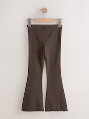 Neutral 4 Pack Rib Flare Leggings (3-16yrs) - Image 6 of 8