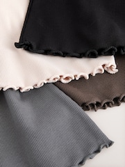 Neutral 4 Pack Rib Flare Leggings (3-16yrs) - Image 7 of 8