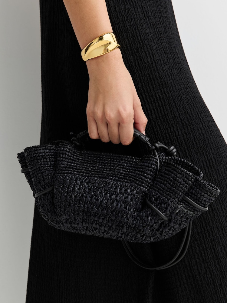 Hereu Studio Black Arta Mini Crochet Raffia Cross-Body Bag - Image 4 of 4