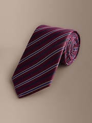 Navy Signature Silk Italian Stripe Tie - Image 1 of 3