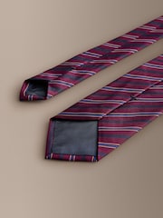 Navy Signature Silk Italian Stripe Tie - Image 3 of 3