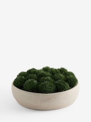 Lipsy Green/Grey Artificial Moss Balls in Concrete Bowl - Image 4 of 4