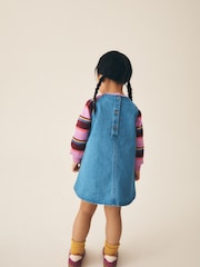 Purple Stripe Raglan Denim Dress (3mths-8yrs) - Image 3 of 7