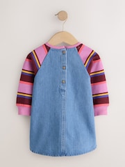 Purple Stripe Raglan Denim Dress (3mths-8yrs) - Image 5 of 7