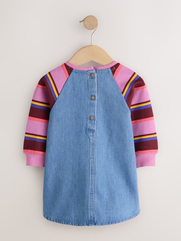 Shirt Dress Rainbow Denim Dress Buy Purple Stripe Raglan Denim Dress (3mths-8yrs) From The Next